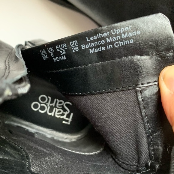 Franco Sarto Beam‎ Black Leather Chelsea Biker Ankle Boots Booties 9M 39 - Picture 10 of 10